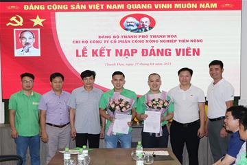 Lễ kết nạp Đảng viên tại Chi bộ Công ty Cổ phần Công Nông nghiệp Tiến Nông